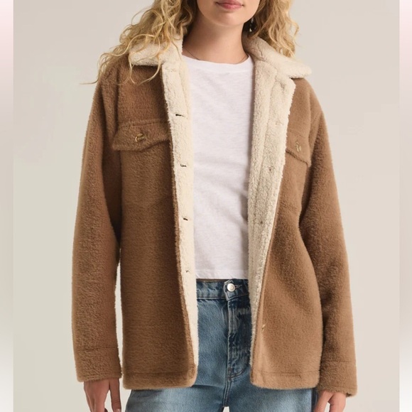 Z Supply Jordan Sherpa Shirt Jacket New Sz S - Picture 3 of 9